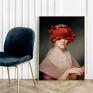 Lady Papaver format 30x40 cm - kwiaty kobieta maki plakat na prezent