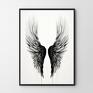 Hogstudio plakat czarno biały skrzydła - format 50x70 cm plakaty