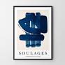 unikalne plakat soulages composition en bleu - format 40x50 cm