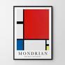 Hogstudio red bleu and yellow - format 40x50 cm plakat mondrian plakaty