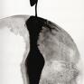 plakaty: Zestaw 2 grafik 50x70 cm wykonanych ręcznie, czarno biała, abstrakcja obraz skandynawski