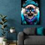 2 50x70 cm - Portrety hipsterskiego psa Harleya i kota Junipera - plakaty pies kot