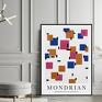 czerwone mondrian abstrakcja - 50x70 cm plakat