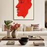 czerwono biały - format 30x40 cm do domu plakat twarz