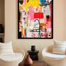 Plakat kolorowa abstrakcja - format 30x40 cm - plakaty do salonu sztuka