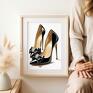 Kobiecy plakat - format 61x91 cm buty szpilki czarno biały dla kobiety pomysł na prezent