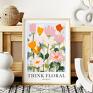 plakat plakaty różowe botaniczny kwiaty - format 50x70 cm kolorowy