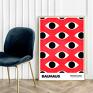 czerwone bauhaus oczy pattern - format 40x50 cm plakat