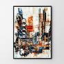 plakat town abstrakcja - format 70x100 cm plakaty