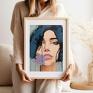 dziewczyna malarstwo - format 50x70 cm - plakat kobieta desenio ilustracja