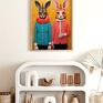 Zwierzęcy duet - format 30x40 cm - kolorowy do plakat do salonu