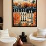 białe dla kobiety jesień w paryżu - format 50x70 cm plakat