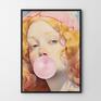 Hogstudio plakat kobieta boho zblazowana dziewczyna z balonem - format 40x50 kolorowy