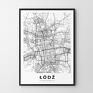 mapa Łodzi - format 40x50 cm - modny plakat plakaty