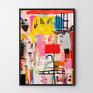 Plakat kolorowa abstrakcja - format 50x70 cm - plakaty sztuka do sypialni