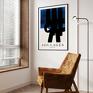 Hogstudio Plakat Soulages Ne en 1919 format 50x70 cm niebieski abstrakcja reprodukcja do domu