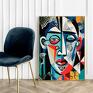 Hogstudio twarz portret impresjonizm - format 30x40 cm abstrakcja kolorowy plakat