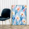 niebieskie do kwiaty kolorowy - format 40x50 cm plakat do salonu