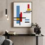 białe do sypialni mondrian - format 50x70 cm kolorowy plakat