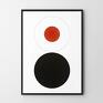 Plakat Black red white - format 50x70 cm - geometria