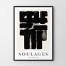 sztuka plakat soulages eau forte xb - format 50x70 cm plakaty