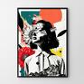 Hogstudio portret kolaż kobieta - format 50x70 cm kolorowy plakat do sypialni