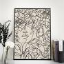 raspberryEM plakaty na ścianę - 40x50 cm kobieta, kwiaty, line art (astr 03) grafiki plakat boho