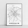 szare plakat koszalin - format 61x91 cm - miast modna mapa