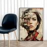 plakaty: Ex Machina portret kobiety - format 30x40 cm do sypialni plakat sztuka