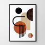 Hogstudio niepowtarzalne plakaty geometryczny w odcieniach beżu - format 50x70 modny plakat