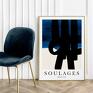 niebieski plakat plakaty soulages ne en 1919-format A4 do salonu