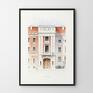 Hogstudio kolorowy rysunek kamienica - format 40x50 cm plakat miasto