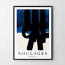 Hogstudio Soulages Ne en 1919 format 61x91 cm niebieski abstrakcja - plakat reprodukcja
