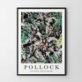 Pollock Green Silver - 40x50 cm - plakat malarstwo reprodukcja