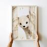 Hogstudio las plakaty seria plakatów dla dzieci akuku - łasiczka - format zwierzaki plakat leśny