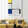 Plakat with yellow - format 70x100 cm - mondrian plakaty obraz