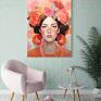Hogstudio: kobieta z kwiatami - format 30x40 cm - plakaty plakat dziewczyna