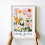 białe plakat botaniczny kwiaty - format 50x70 cm plakaty