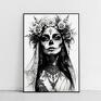 szare plakaty girl - 50x70 cm plakat zombie