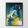 Hogstudio Kobieta abstrakcja kolorowa - format 61x91 cm - plakat do salonu plakaty domu