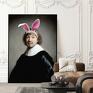 szare plakaty plakat króliczek rembrandta - format 30x40 cm sztuka