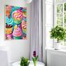 efektowne piękny zestaw plakatów 3cz 40x50 cm z kolorowymi słodkościami plakaty do kuchni