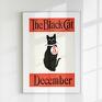 Plakat - Black cat, retro, vintage 40x50 cm (6 2 0003) z kotem reprodukcja