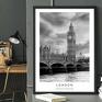 raspberryEM zestaw plakatów 2cz 50x70 cm londyn, mapa miasta plakat architektura plakaty czarno białe