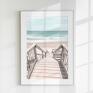 plakaty: 40x50 cm, pastelowe pejzaże morskie set43 - pejzaż plaża obrazek zestaw plakatów