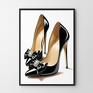 plakaty: - format 61x91 cm buty szpilki czarno biały - plakat kobiecy prezent