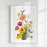 raspberryEM plakaty do salonu zestaw plakatów botanicznych - 40x50 cm (flow 08) tryptyk z kwiatami