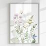 plakaty botaniczne zestaw plakatów - 40x50 cm, łąka - tryptyki do salonu kwiaty z kwiatami