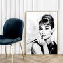 Plakat Audrey Hepburn biało czarny - format 61x91 cm - śniadanie