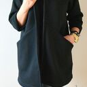 Narzutka-płaszcz wiosenny oversize L-XL - czarny, 100% bawełna